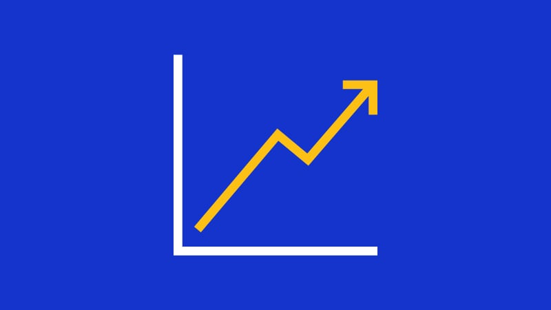 Upwards graph icon