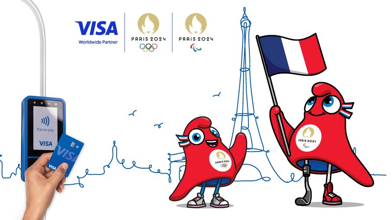 visa paris 2024 olympic logo and olympic mascots
