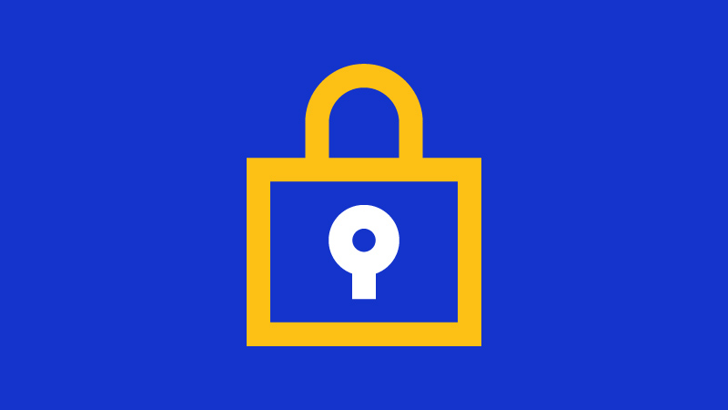 Visa cashless promotion icon of padlock