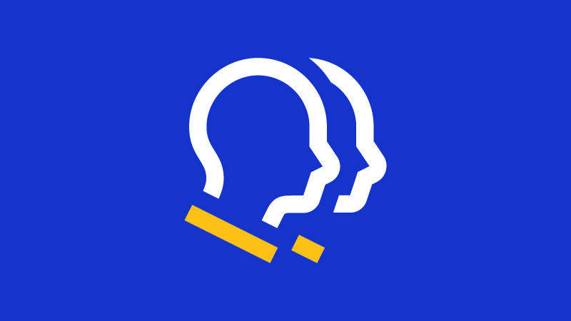 Visa cashless promotion icon of two people